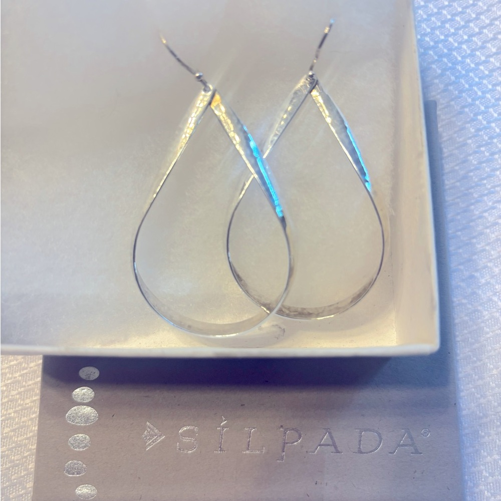 Silpada Silver Minimalist Hoop Earrings